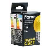 Лампа светодиодная Feron E27 1W желтая LB-385 52161