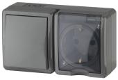 Блок розетка-выключатель ЭРА Эксперт IP54 16A 250V 11-7401-03