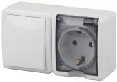 Блок розетка-выключатель ЭРА Эксперт IP54 16A 250V 11-7401-01