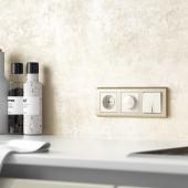 Выключатель двухклавишный с подсветкой Werkel перламутровый рифленый W1120113 4690389160905