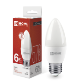 Лампа светодиодная LED-СВЕЧА-VC 6Вт 230В Е27 4000К 540Лм IN HOME