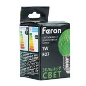 Лампа светодиодная Feron E27 1W зеленая LB-385 52163