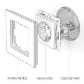 Розетка с заземлением Werkel графит рифленый W1171004 4690389158629