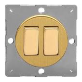 Выключатель Varilight двухклавишный Brushed Brass Z1EG2B