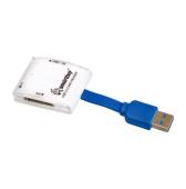 Картридер Smartbuy 700, USB 3.0 - SD/microSD/MS, белый (SBR-700-W)