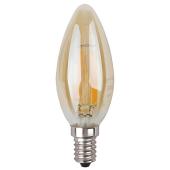 Лампа светодиодная филаментная ЭРА E14 5W 2700K золотая F-LED B35-5W-827-E14 gold