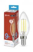 Лампа светодиодная LED-СВЕЧА-deco 9Вт 230В Е14 6500К 810Лм прозрачная IN HOME