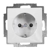 Розетка ABB Basic55 Schuko с/з 16A 250V безвинтовой зажим альпийский белый 2CKA002011A3855