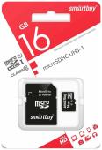 micro SDHC карта памяти Smartbuy 16GB Сlass 10 UHS-I COMPACT (с адаптером SD)