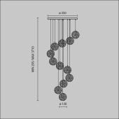 Каскадная люстра Dio DArte Elite Tesoro H 1.4.55.105 N