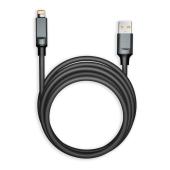 Кабель для зарядки и передачи, супертолстый BOLD LIGHTNING черный, 3А, TPE, 1 м, Smartbuy
