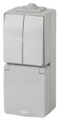 Блок розетка-выключатель двухклавишный ЭРА Эксперт IP65 16A 250V 11-7608-03