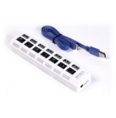 USB 3.0 хаб с выключателями, 7 портов, СуперЭконом, белый, SBHA-7307-W/30