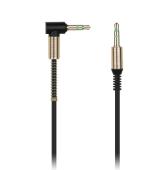 AUX кабель 3.5-3.5 мм (M-M), 1 м, черный, с Г-образным наконечником, (А-35-35-fold black)
