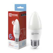 Лампа светодиодная LED-СВЕЧА-VC 6Вт 230В Е27 6500К 540Лм IN HOME