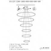 Подвесной светодиодный светильник iLedex Axis 10112P/6-167W-3000K (12/10/8/6/6/4) BR