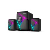 Акустическая система 2.1 Smartbuy S2, Bluetooth, 12Вт, LED-подсветка, черная (SBA-4500)/16