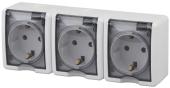 Розетка ЭРА Эксперт 3х2P+E IP54 со шторками 16A 250V 11-2406-01