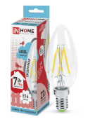 Лампа светодиодная LED-СВЕЧА-deco 7Вт Е14 4000К 630Лм прозрачная IN HOME