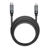 Кабель для зарядки и передачи, супертолстый BOLD TYPE C - LIGHTNING черный, 3А, TPE, 1 м, Smartbuy