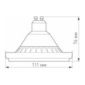 Лампа диммируемая Arlight GU10 15W 3000K AR111-Unit-GU10-15W-Dim 026867