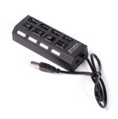 USB 2.0 хаб с выключателями, 4 порта, СуперЭконом, черный, SBHA-7204-B