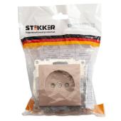 Розетка 2P Stekker Эрна со шторками черный PST10-9009-03 39477