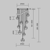 Подвесная светодиодная люстра Maytoni Area MOD295PL-L120BBS3K