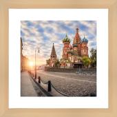 Картина в багете Ekoramka 40x40 см Храм Василия Блаженного BE-103-219