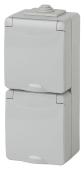 Розетка ЭРА Эксперт 2х2P E IP65 со шторками 16A 250V 11-2608-03