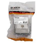 Розетка компьютерная RJ-45 Stekker Катрин серебро GLS00-7107-03 39585