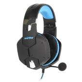 Игровая гарнитура RUSH VIPER, динамики 50мм, велюр. амбушюры, переходник для ПК, черн/син(SBHG-2000)