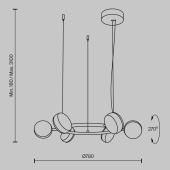 Подвесная светодиодная люстра Maytoni Mind MOD299PL-L60BC3K