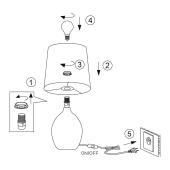 Настольная лампа Rivoli Ebony 7081-501 Б0055617