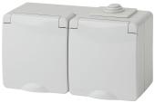 Розетка ЭРА Эксперт 2х2P E IP65 со шторками 16A 250V 11-2604-03