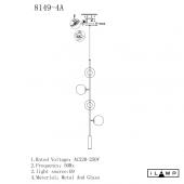 Подвесная люстра iLamp Artis 8149P/4B BK-SM