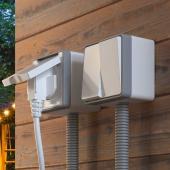 Выключатель двухклавишный влагозащищенный Gallant белый WL15-03-02 4690389102141