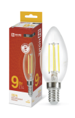 Лампа светодиодная LED-СВЕЧА-deco 9Вт 230В Е14 3000К 810Лм прозрачная IN HOME