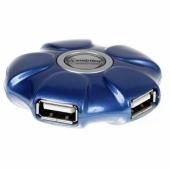 USB 2.0 - Xaб Smartbuy UFO 4 порта голубой (SBHA-143-B)
