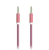 AUX кабель 3.5-3.5 мм (M-M), 1 м, красный, нейлоновая оплетка, (A-35-35 red)/100