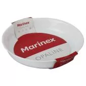Стеклянная жаропрочная форма для выпечки  Marinex 6859 опал 2 л круглая белая D 27,8 х 5,2 см