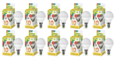 Упаковка светодиодных ламп 10 шт LED-ШАР-standard 10Вт 230В Е14 3000К 900Лм ASD